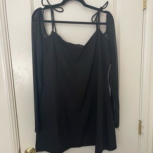 NWT Princess Polly Tie Mesh Sleeve Mini Dress Black